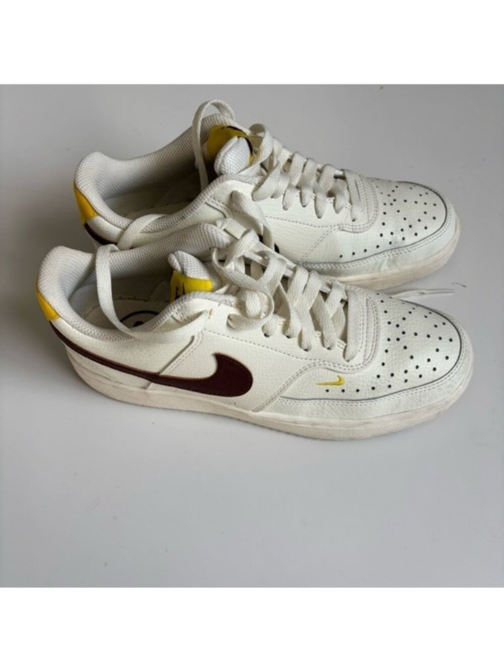 Nike Air Force 1 07 Photon Dust Red Swoosh with Yellow Detail - 8.5